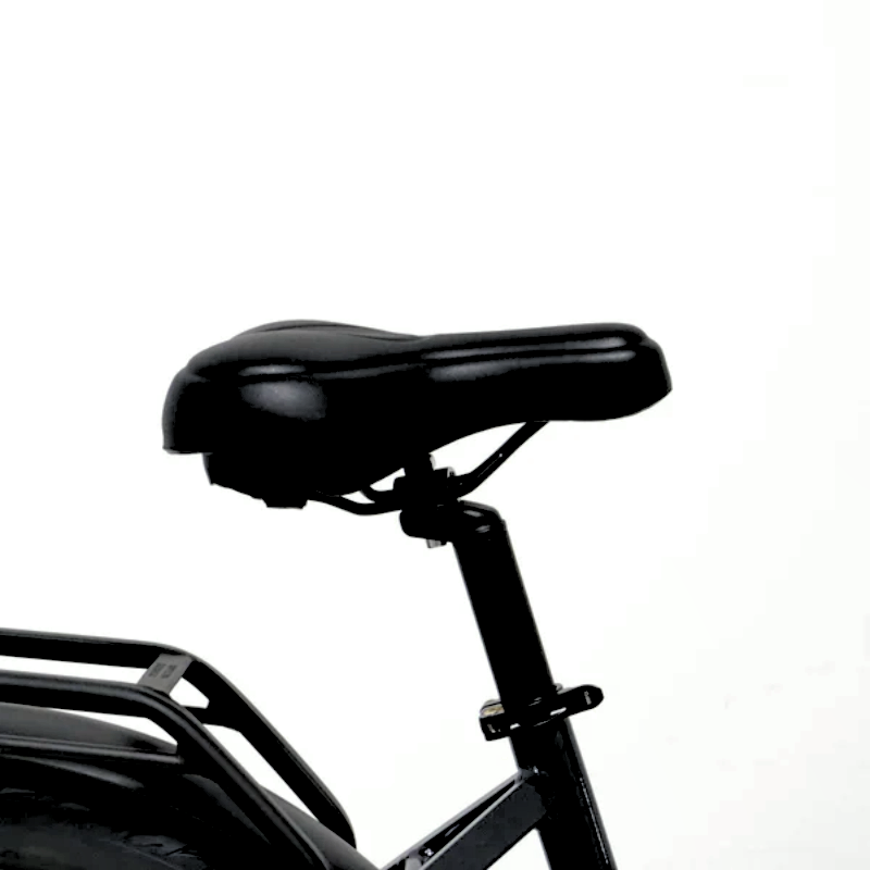 Close-up of the META275 eBike saddle.