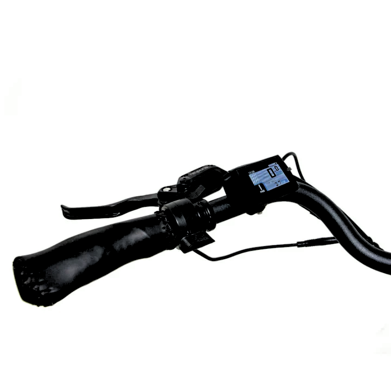 Right handlebar controls of the META275 eBike including gear shifter and grip.