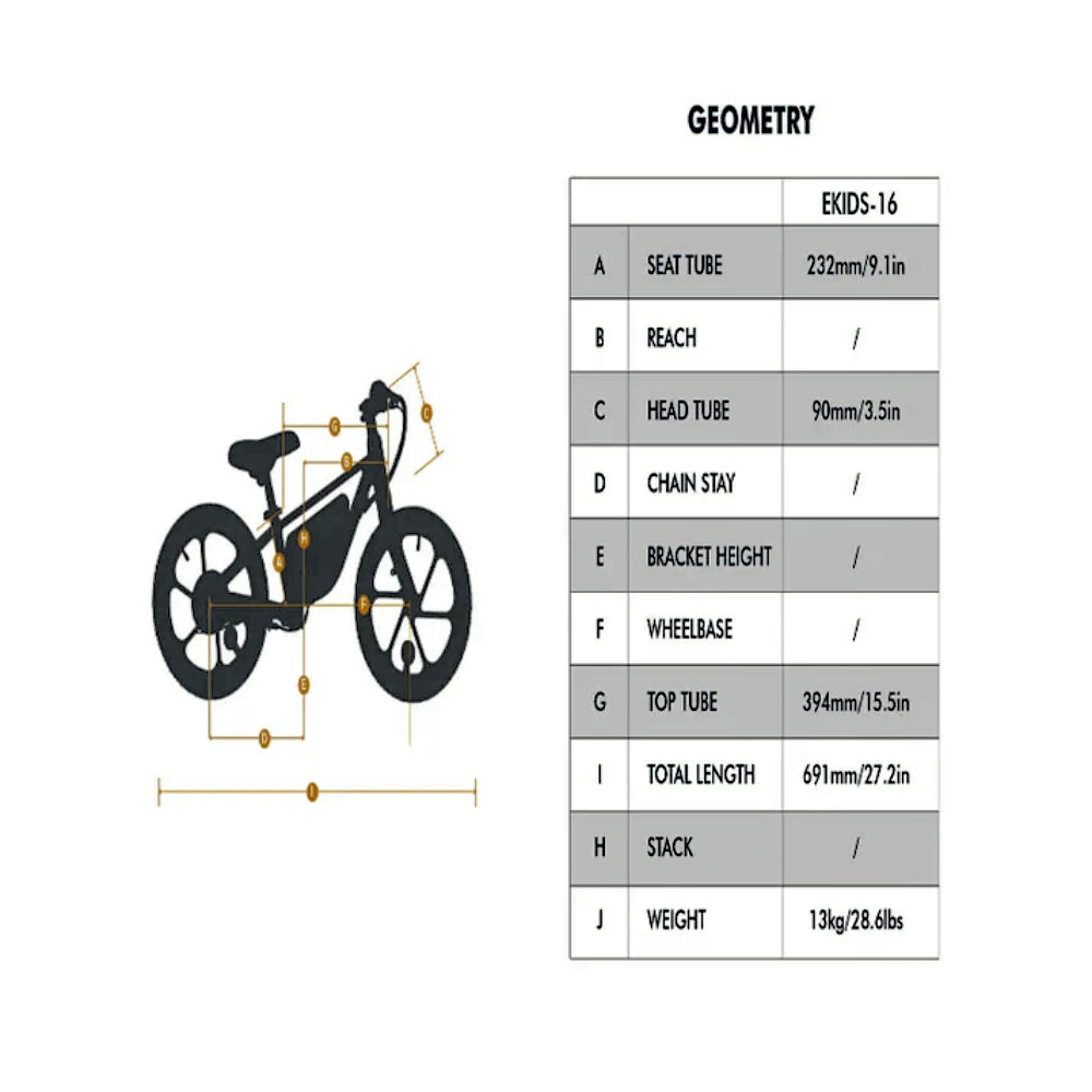 E-Kids 16in Balance E-Bike Fun Adjustable Speed for Young Riders Obsidian