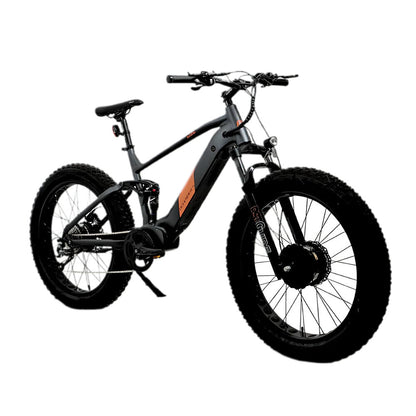 DEFENDER-S 4inch Tire 1500W AWD Mountain E-Bike 17inch Gray Frame