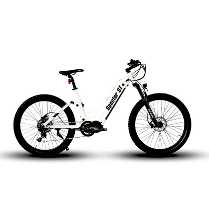 SPECTER-ST 2024 White Full-Suspension Mid-Drive Elite Electric Mountain Bike