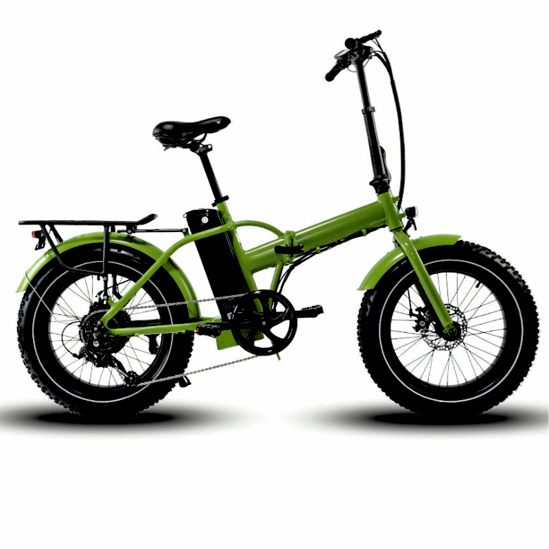 FAT-MN Green Folding 4 inch Fat Tire eBike